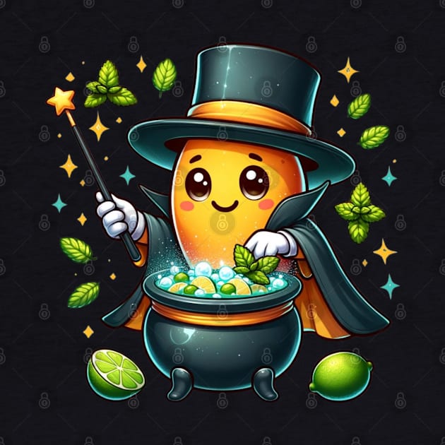 Magical Mojito Magician - Citrus Spell in a Hat by vk09design